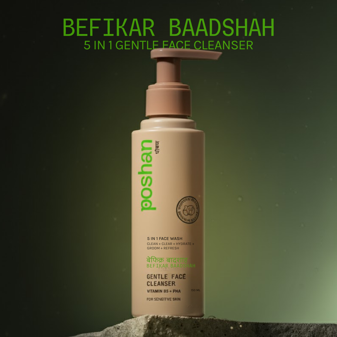 Poshan Skincare Befikar Baadshah Gentle Face Cleanser | Grocsy