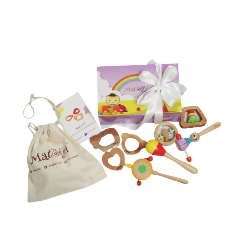 Matoyi 3 Rattle & 3 Teether & Trapezium & Fish For Kids | Grocsy