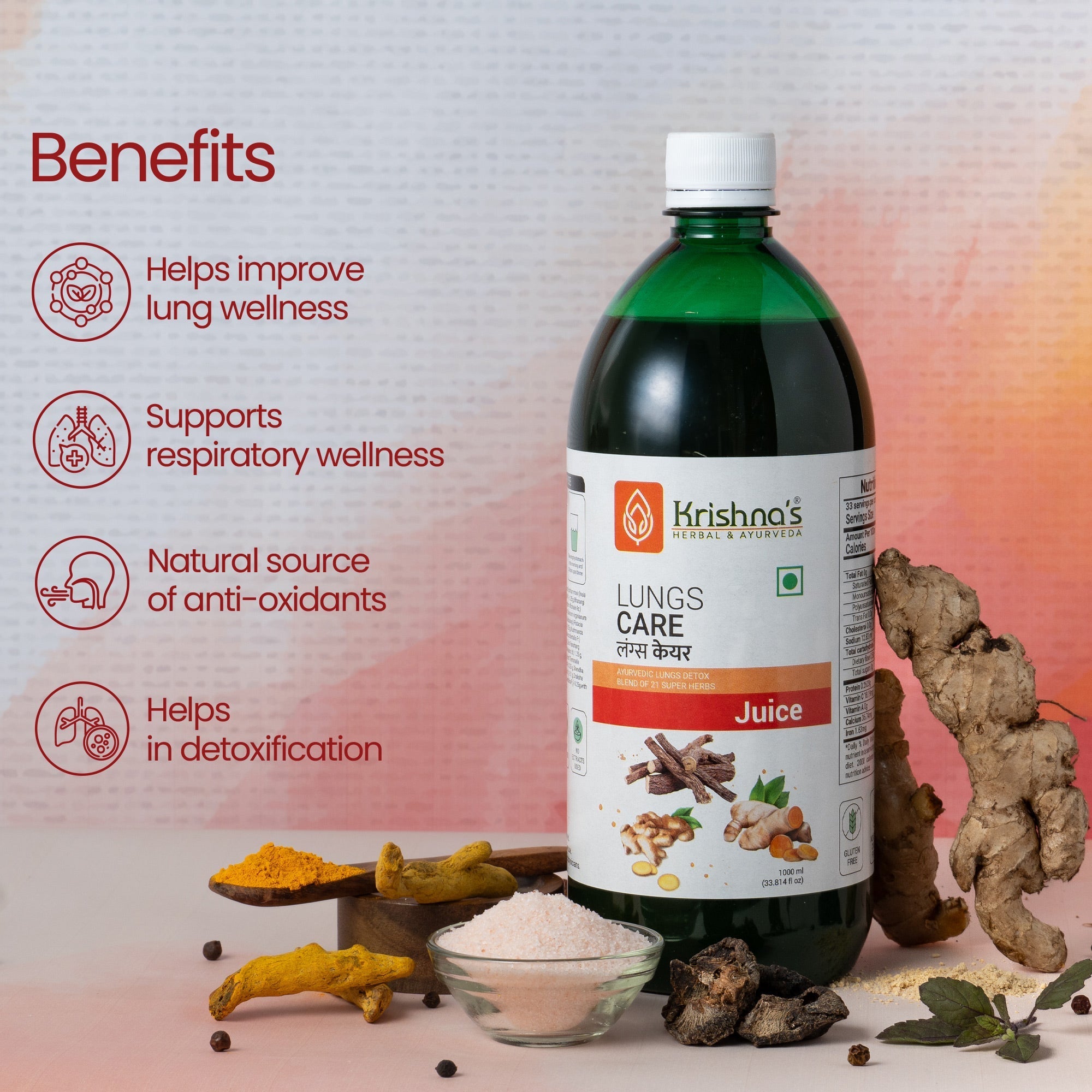Krishna'S Herbal & Ayurveda Lungs Care Juice | Grocsy