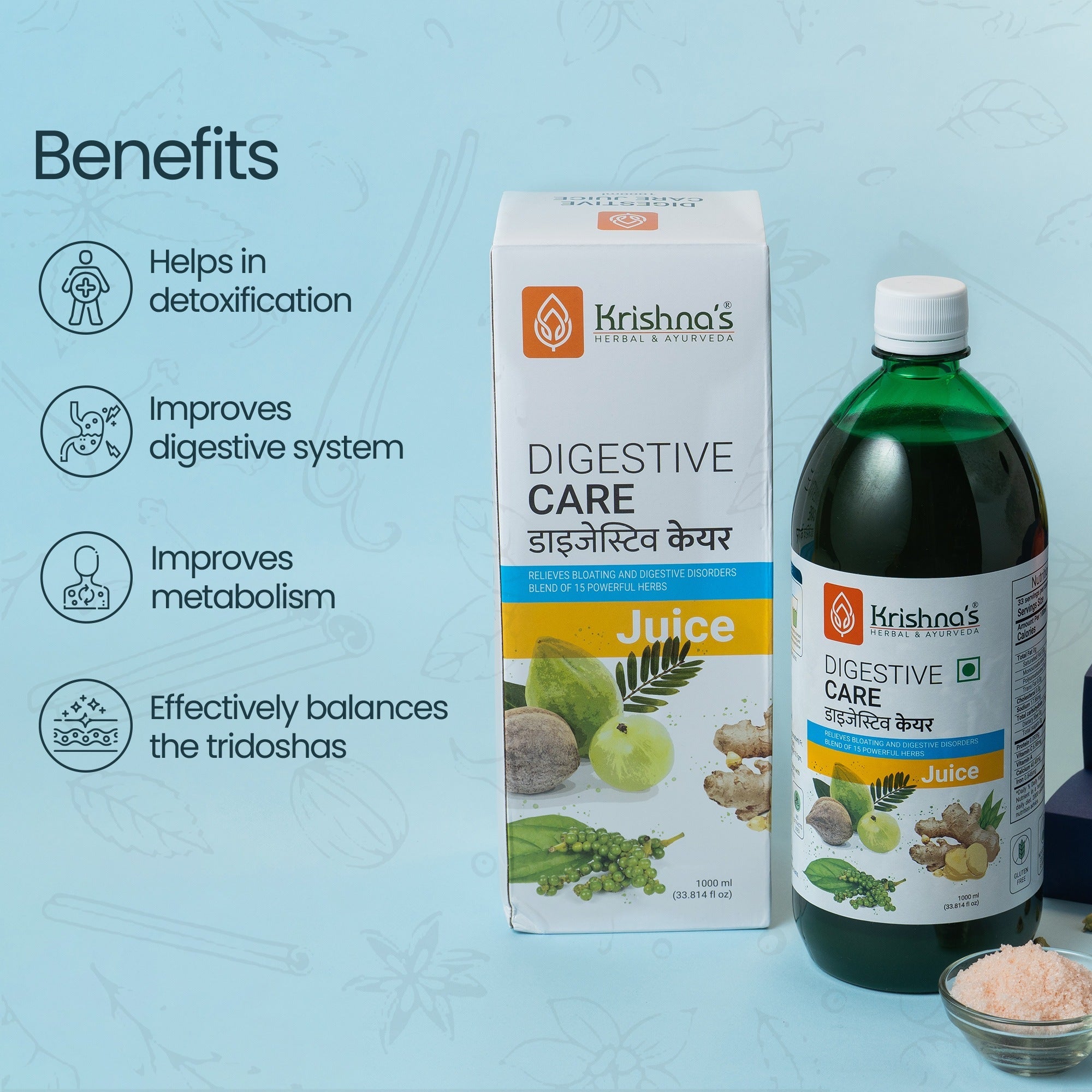 Krishna'S Herbal & Ayurveda Digestive Care Juice | Grocsy