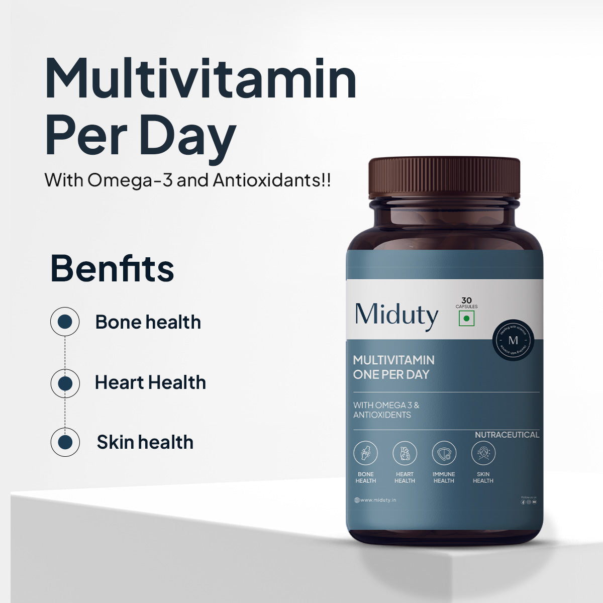 Miduty by Palak Notes Multivitamin One Per Day Capsules | Grocsy