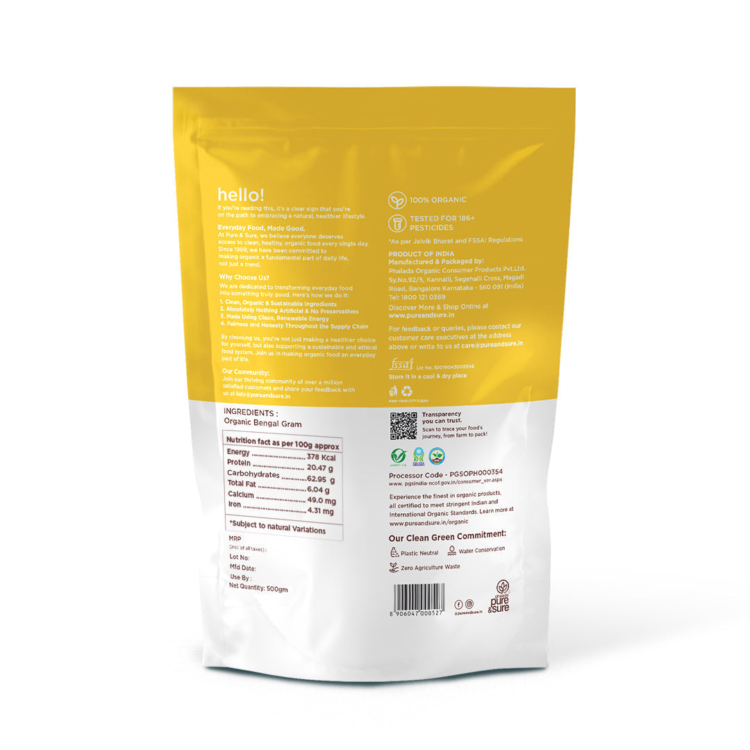 Pure & Sure Organic Bengal Gram | Grocsy