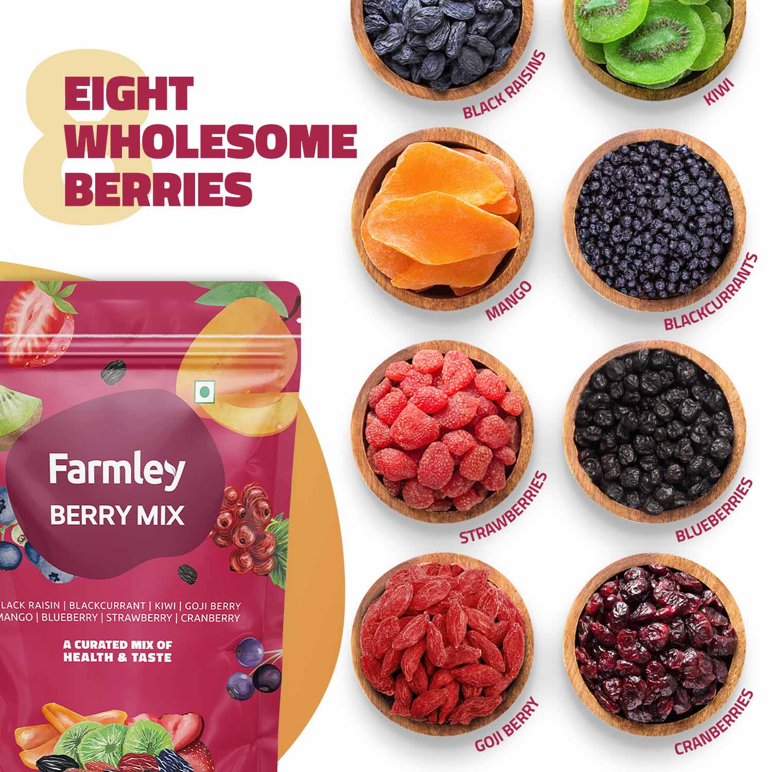 Farmley Combo - Peri - Peri Party Mix(405 g) + Thai Chilli Cashews(200 g) + Black Pepper Cashews(200 g) + Berry Mix(200 g) | Grocsy