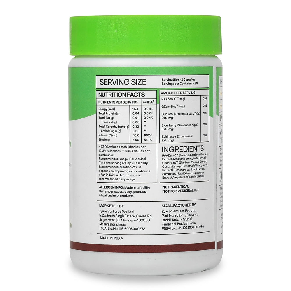 OZiva Plant Based Bettr.C+ With Rosehip, Elderberry & Echinacea | Grocsy