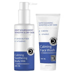 Dermistry Dry & Sensitive Skin Body Milk Lotion & Calming Face Wash | Grocsy
