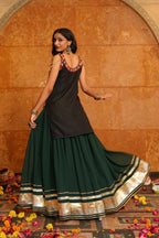 AI Fashion Green Georgette Designer Navratri Wear Lehenga Choli Collection | Grocsy