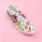Tiny Bugs Girls Multi Printed Slip Ons Sneakers - White | Grocsy