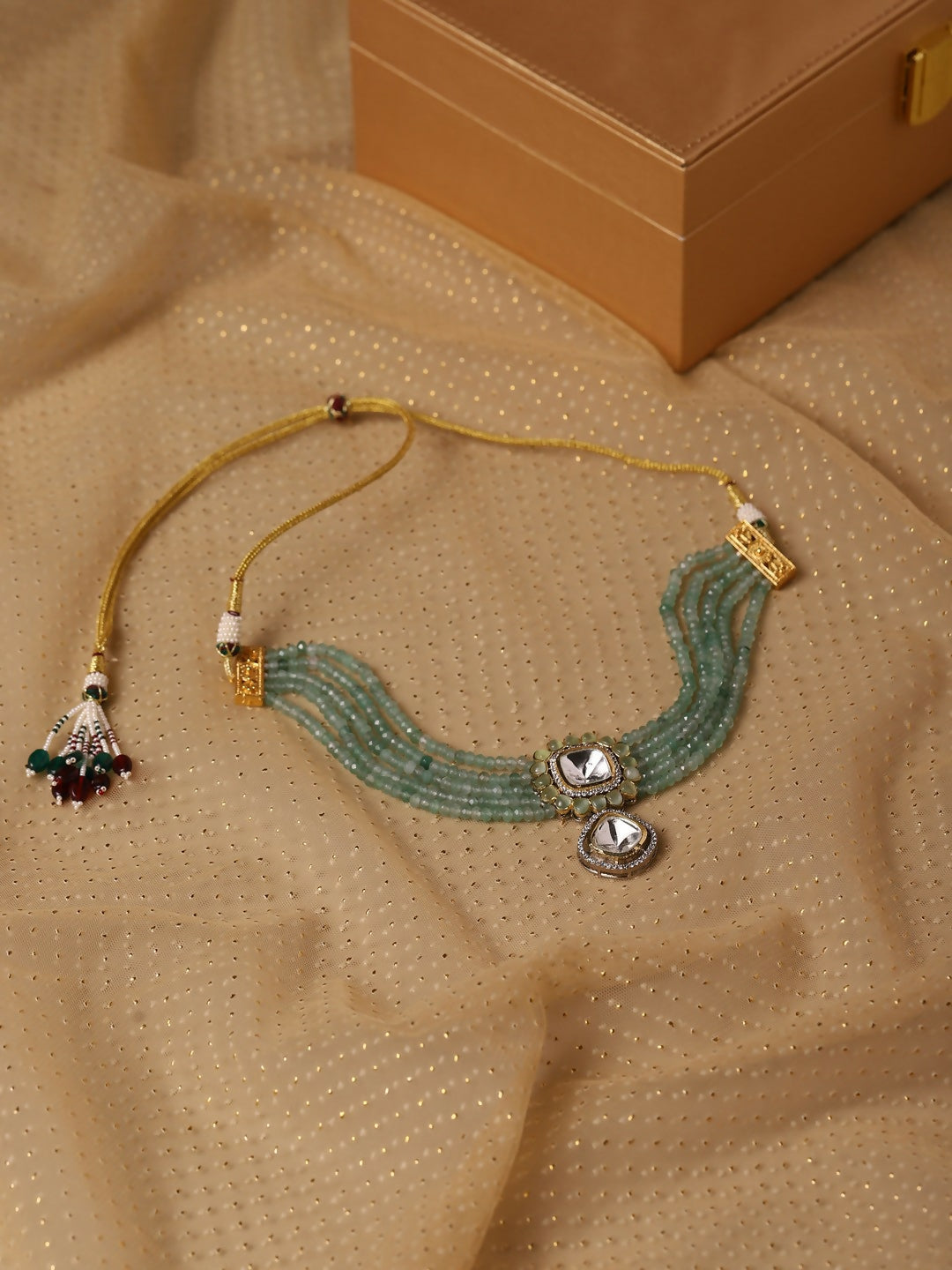 Green Kundan Choker - Ruby Raang | Grocsy