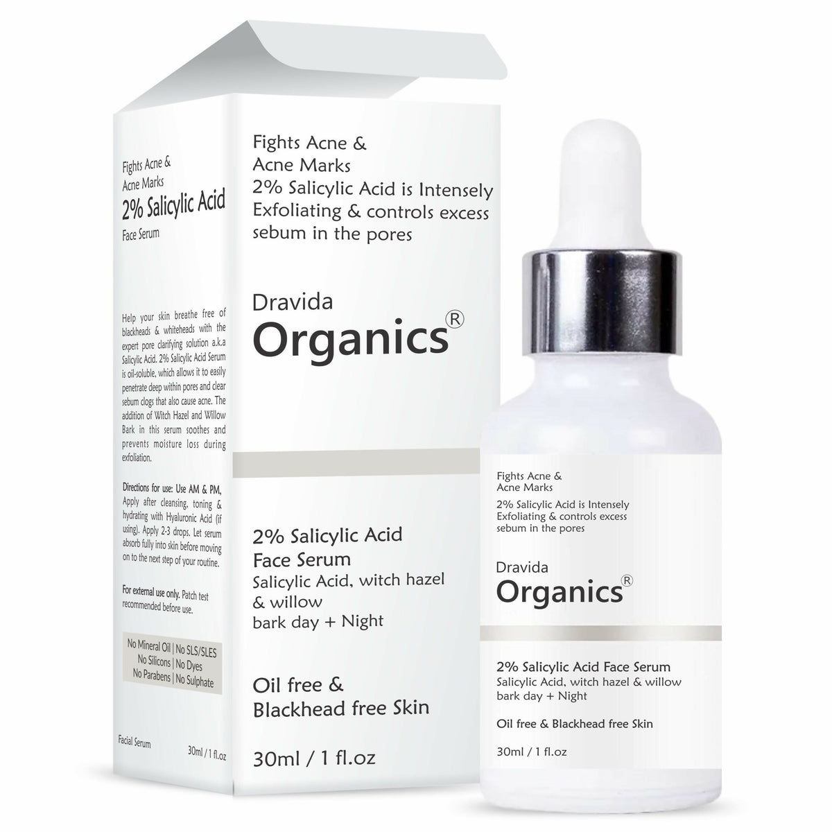 Dravida Organics 2% Salicylic Acid Serum | Grocsy