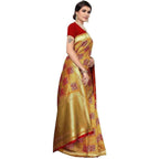 Vamika Banarasi Jaquard Mustard Weaving Saree (Banarasi 22) | Grocsy