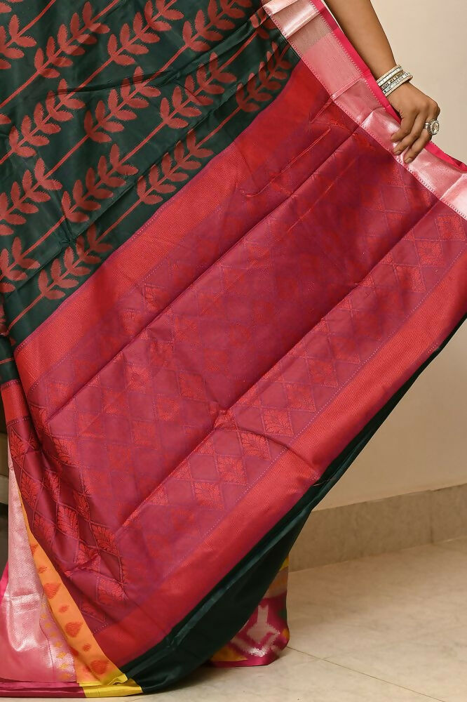 Joban Fashion Multicolor Saree Kataan Ikkat | Grocsy