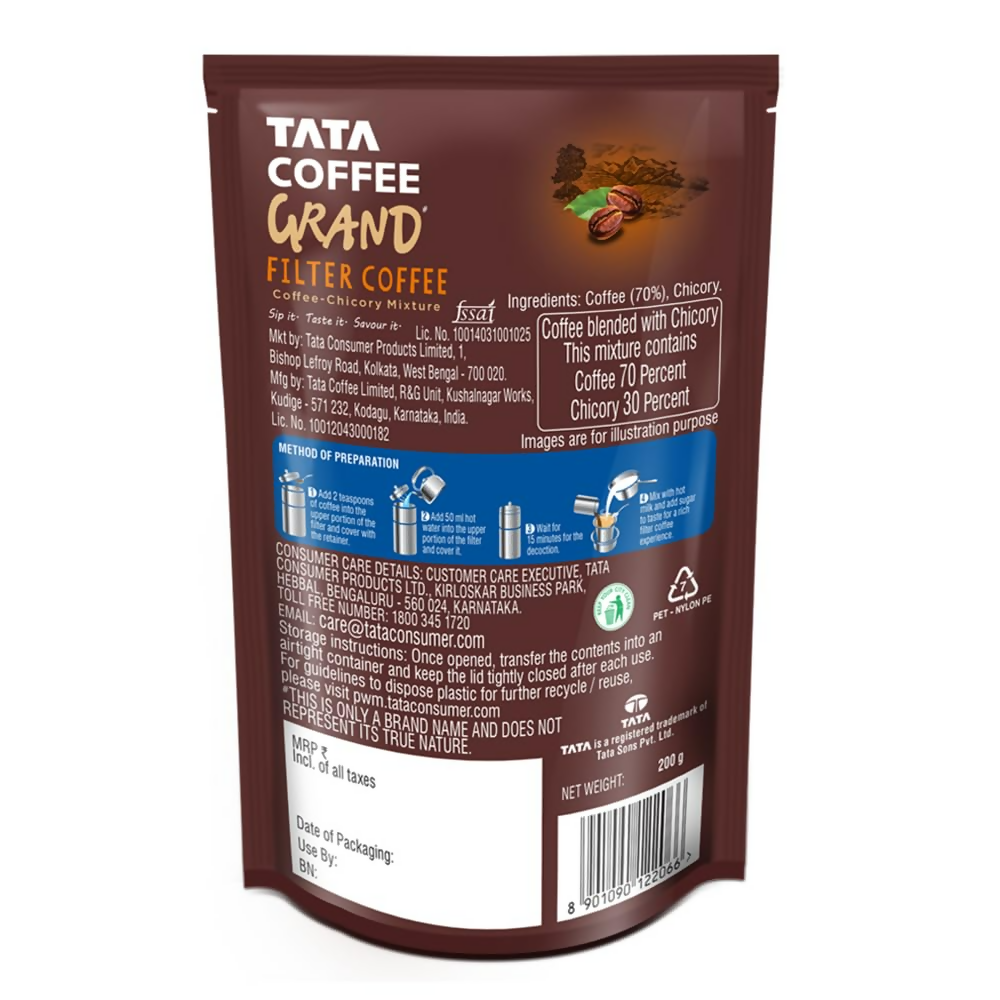 Tata Coffee Grand Filter Coffee Rich & Strong Coffee-Chicory Mixture | Grocsy