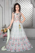 Kids Wedding Designer Ofwhite Fox Georgette Lehenga Choli - Aaradhna | Grocsy