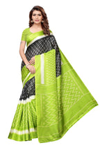Vamika Mehandi Green Kalamkari With Jhalar Khadi Silk Saree | Grocsy
