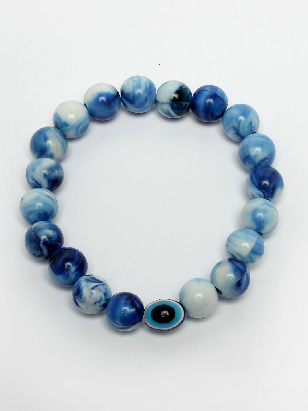 NVR Women & Men Set of 4 Multicolor Evil Eye Elasticated Rakhi With Roli Chawal | Grocsy
