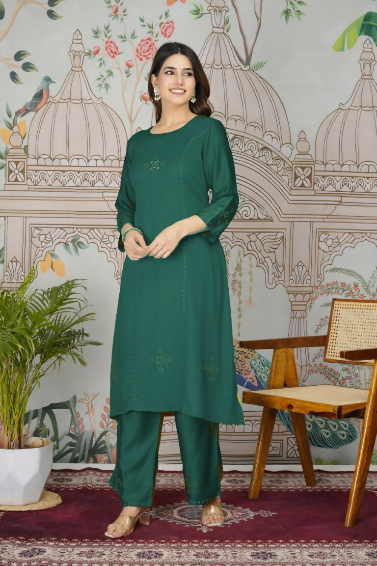 Festive Wear Ethnic Pure gaji silk with pocket inside kurti Rama Stitched Suit - Pihu | Grocsy