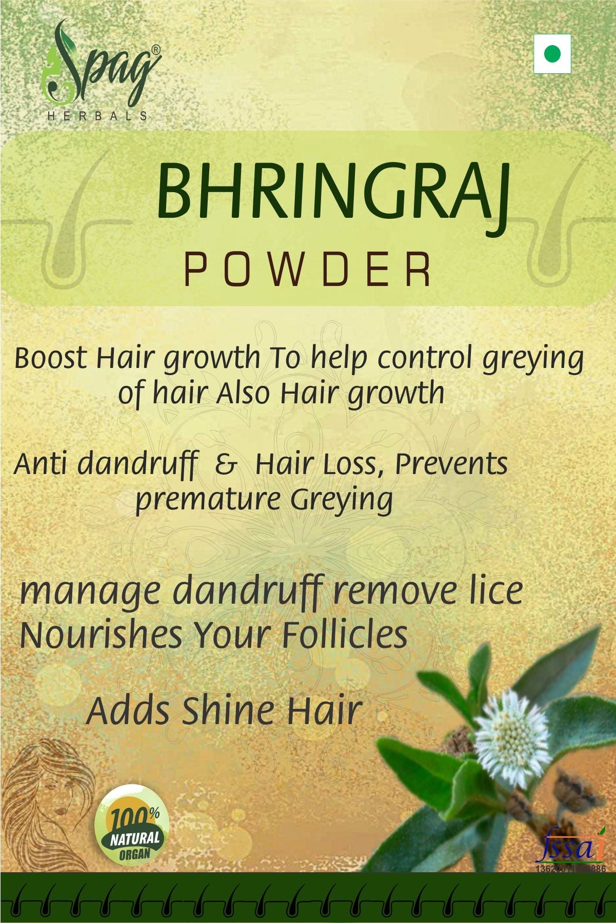 Spag Herbals Premium Bhringraj Powder | Grocsy