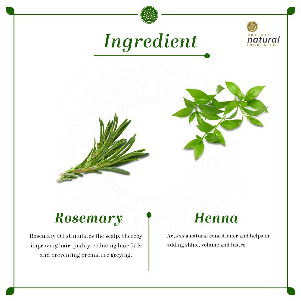 Khadi Natural Henna & Rosemary Herbal Hair Oil | Grocsy