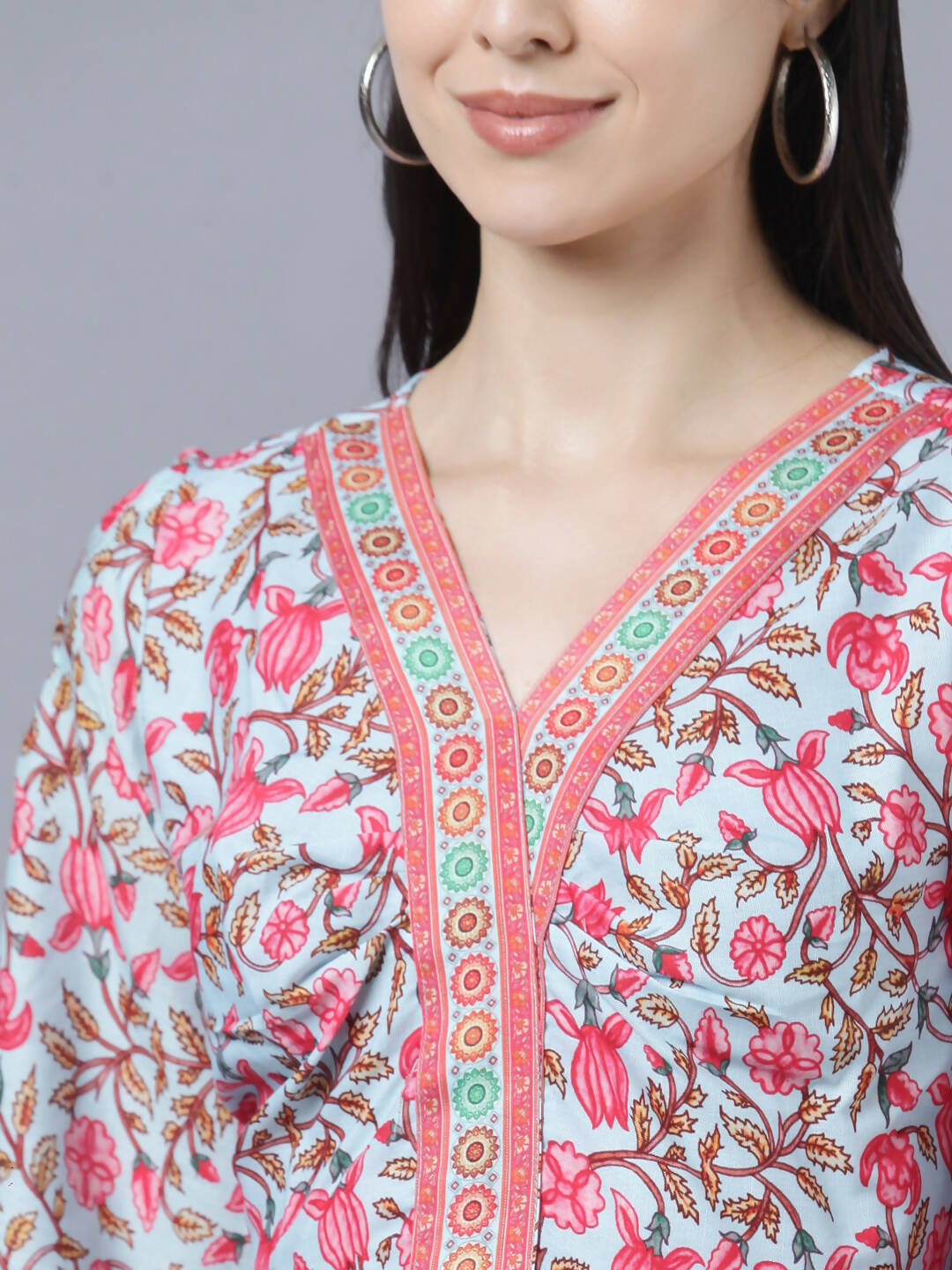 Myshka Women Red Printed Pure Cotton Maxi Dress | Grocsy