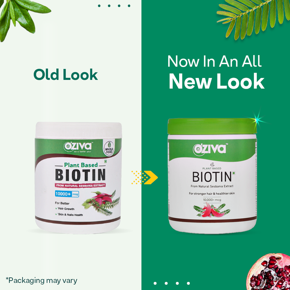 OZiva Plant Based Biotin (10,000+ mcg) | Grocsy