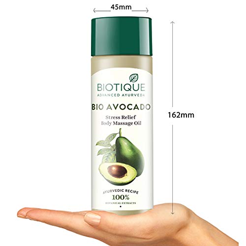 Biotique Advanced Ayurveda Bio Avocado Stress Relief Body Massage Oil | Grocsy
