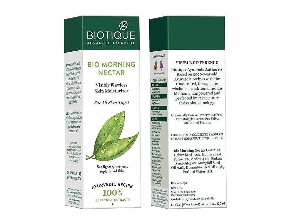 Biotique Bio Morning Nectar Visibly Flawless Skin Moisturizer | Grocsy