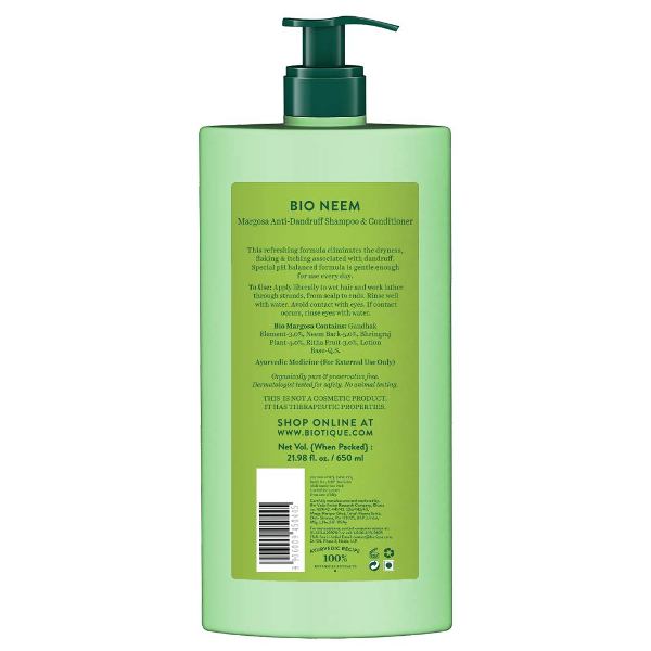 Biotique Bio/Fresh Neem Anti Dandruff Shampoo & Conditioner | Grocsy
