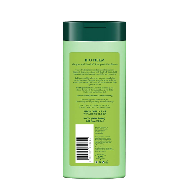 Biotique Bio/Fresh Neem Anti Dandruff Shampoo & Conditioner | Grocsy