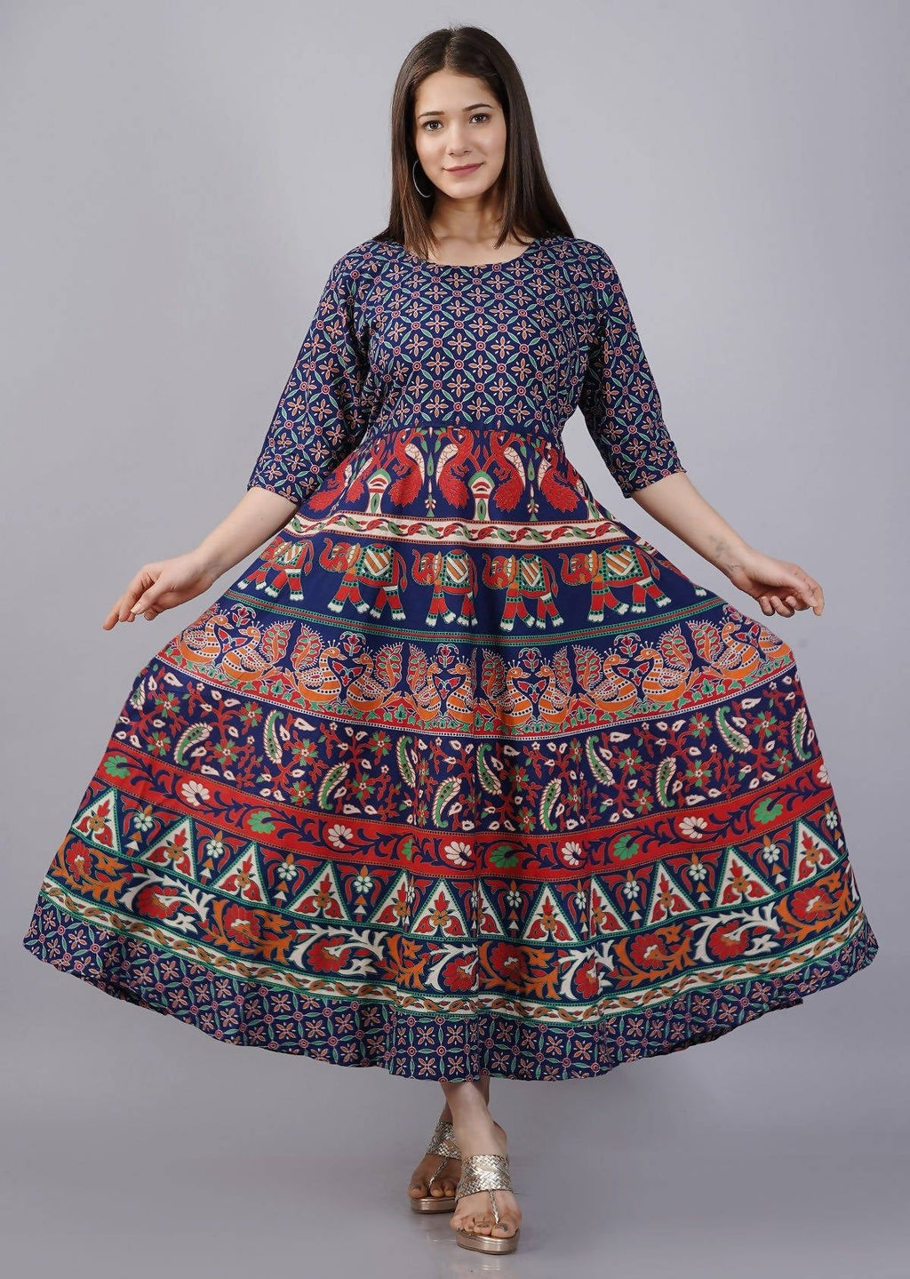 Vamika Multicolor Cotton Printed Party/Casual Wear Kurti (GAM22K) | Grocsy