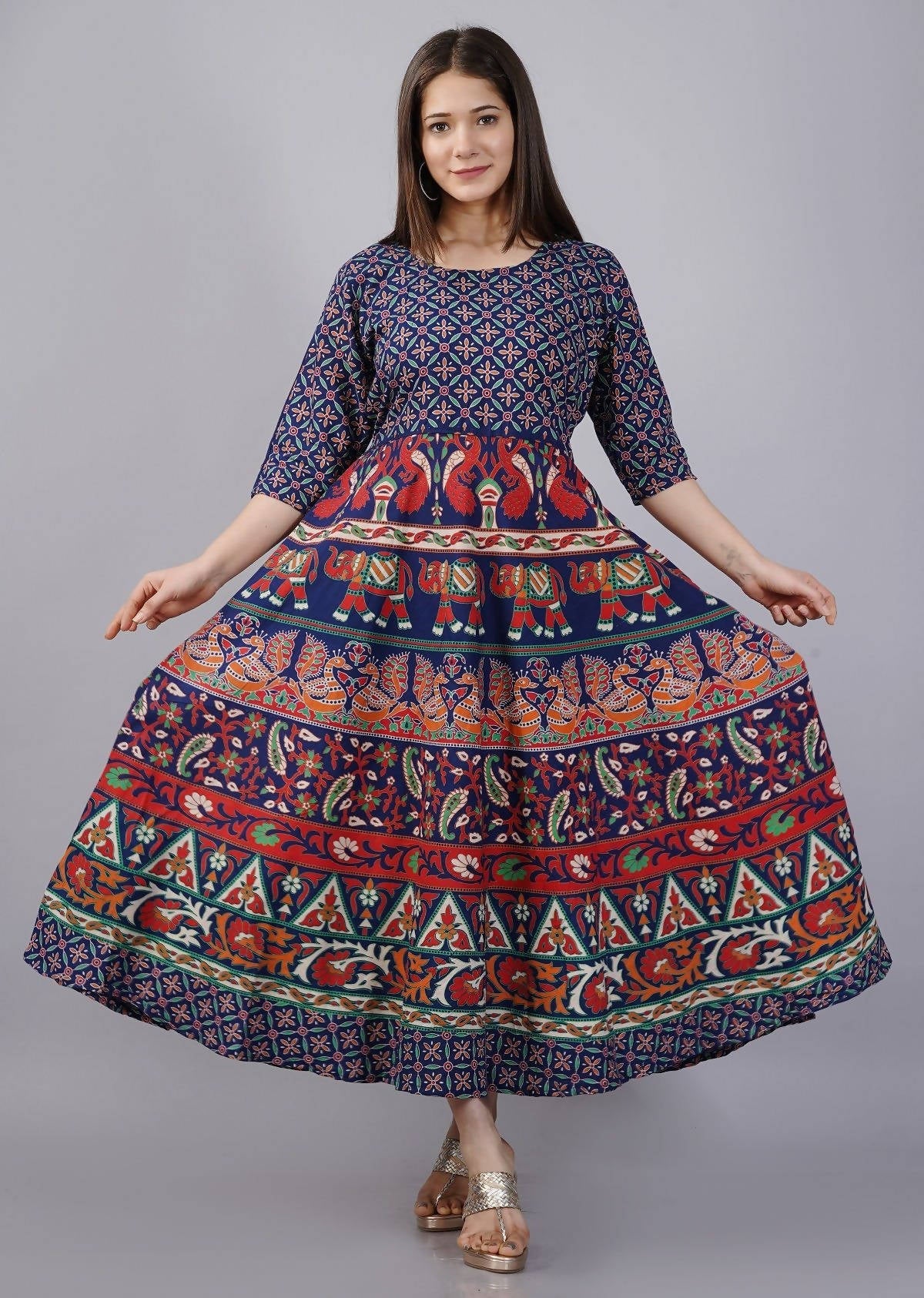 Vamika Multicolor Cotton Printed Party/Casual Wear Kurti (GAM22K) | Grocsy