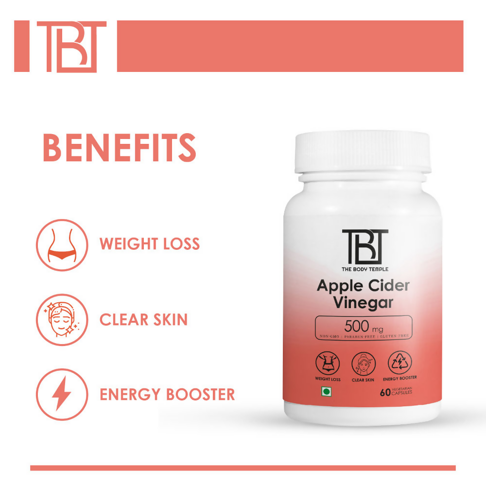 The Body Temple Apple Cider Vinegar 500mg Capsules | Grocsy
