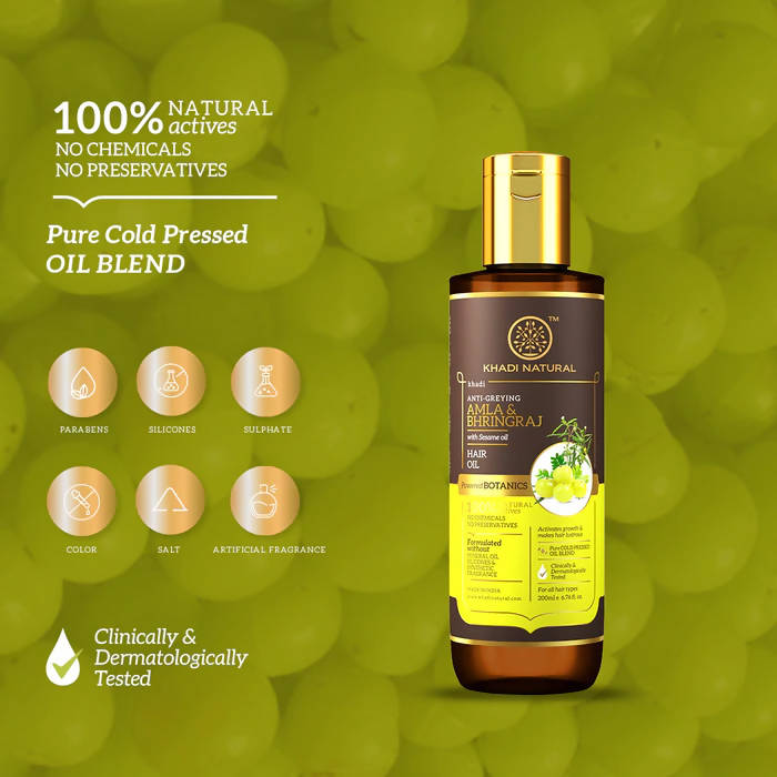 Khadi Natural Amla & Bhringraj Hair Oil | Grocsy