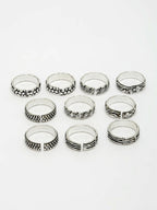 NVR Women's Set of 5 Silver-Plated German Silver Toe Ring | Grocsy