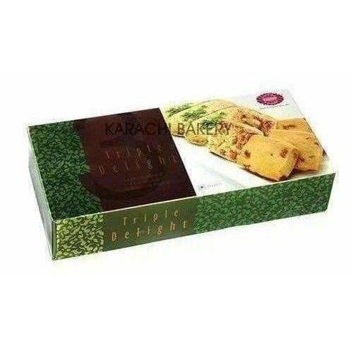Karachi Bakery Triple Delight Fruit Biscuit with Osmania and Green Pista | Grocsy