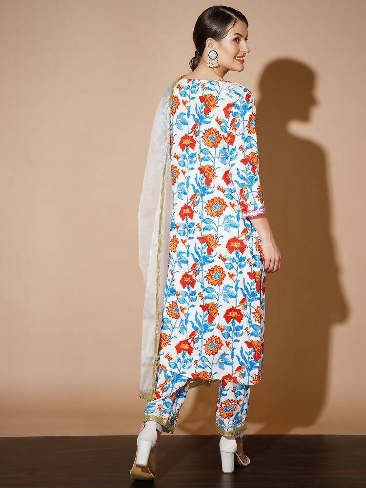 Myshka Women Multi Solid Kurta & Trousers With Dupatta | Grocsy