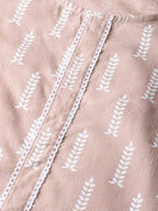 Yufta Women Mauve & White Printed Kurta with Palazzo & Dupatta | Grocsy