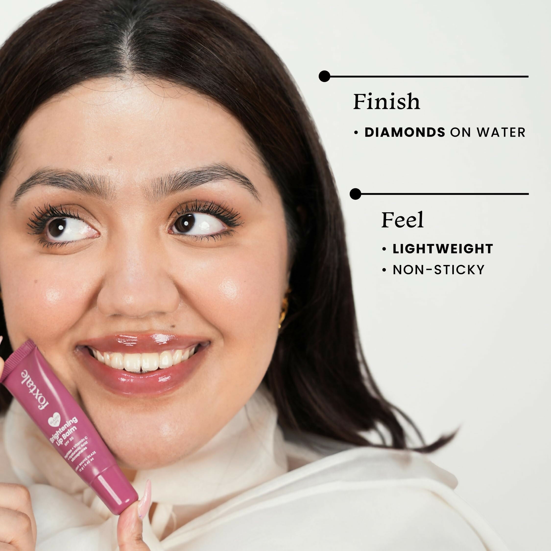 Foxtale Brightening SPF 30 Lip Balm - Light Mauve Glaze (Caramel), Brightens Lips, Reduces Pigmentation | Grocsy