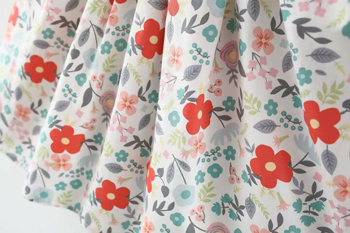 Bold N Elegant Cotton Floral Printed Ruffle Sleeve Princess Dress Frock With Fabric Hat Cap - Red | Grocsy