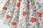 Bold N Elegant Cotton Floral Printed Ruffle Sleeve Princess Dress Frock With Fabric Hat Cap - Red | Grocsy