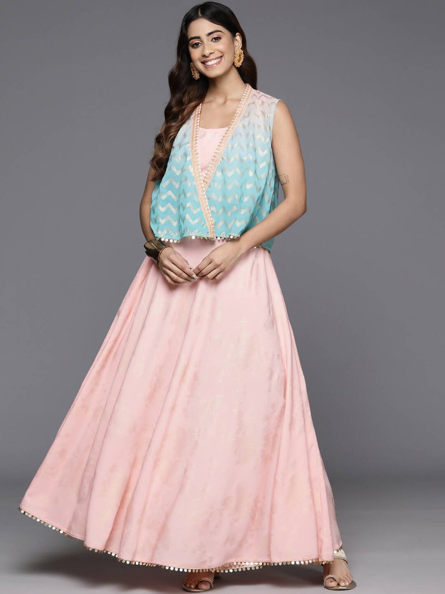 Ahalyaa Women's Traditional Wear Co-ods - Pink | Grocsy