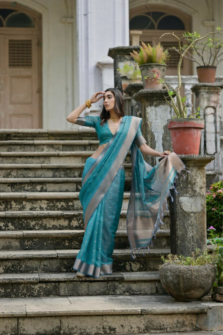 Rama Kalyani Silk Woven Design Saree - Priyalaxmi | Grocsy
