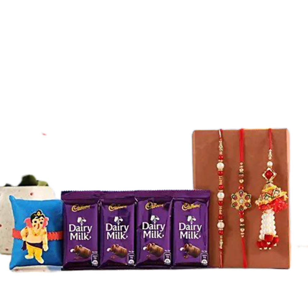 Family Rakhi Set & Dairy Milk | Grocsy