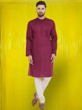 Even Apparels Pure Cotton Maroon Kurta - Maroon | Grocsy