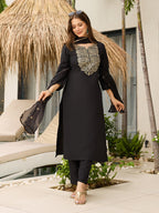The52 Women Embroidery Work with Viscose Fabric Straight Kurta, Pant and Dupatta Set | Grocsy