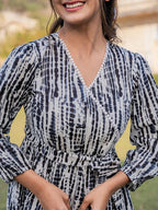 Yufta Black And White Pure Cotton Tie Dye Less Border Tassels Were Dress | Grocsy