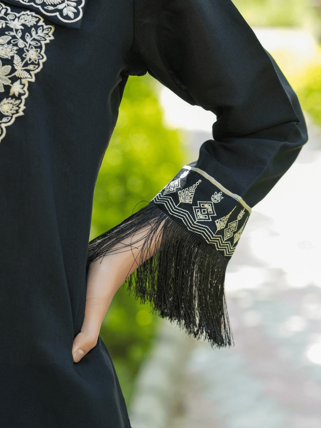 Yufta Black Embroidered Shirt And Trouser Co Ords | Grocsy