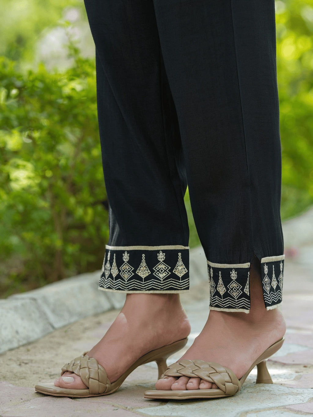 Yufta Black Embroidered Shirt And Trouser Co Ords | Grocsy