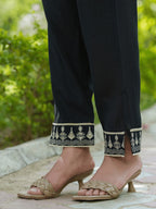 Yufta Black Embroidered Shirt And Trouser Co Ords | Grocsy