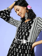 Yufta Black Ethnic Motifs Indie Gal Dress | Grocsy