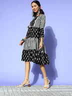Yufta Black Ethnic Motifs Indie Gal Dress | Grocsy